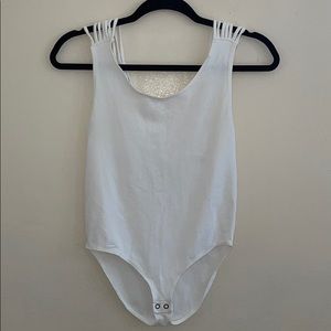 White Criss-Cross Bodysuit